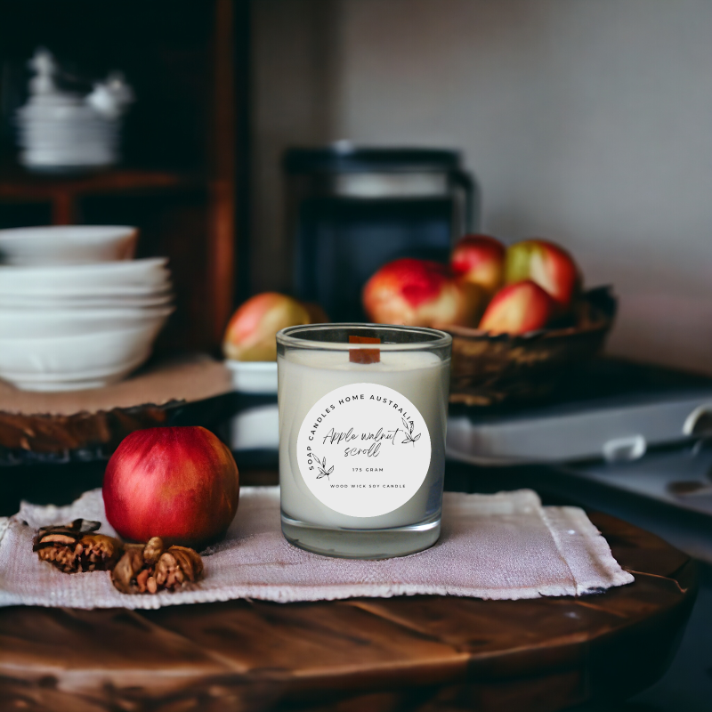 apple walnut scroll 175gram candle